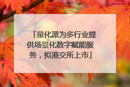 量化派为多行业提供场景化数字赋能服务，拟港交所上市