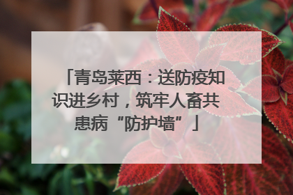 青岛莱西：送防疫知识进乡村，筑牢人畜共患病“防护墙”