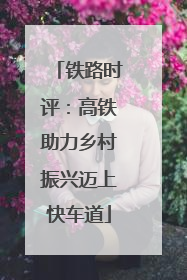铁路时评：高铁助力乡村振兴迈上快车道