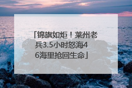 锦旗如炬！莱州老兵3.5小时怒海46海里抢回生命