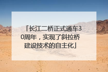长江二桥正式通车30周年，实现了斜拉桥建设技术的自主化