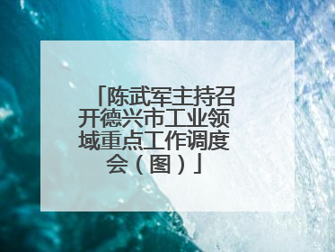 陈武军主持召开德兴市工业领域重点工作调度会（图）