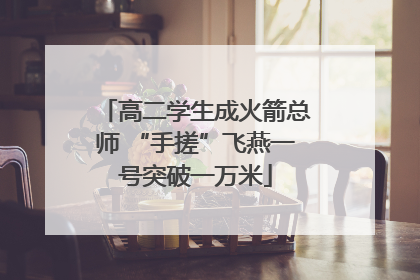 高二学生成火箭总师 “手搓”飞燕一号突破一万米