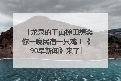龙泉的千亩梯田想奖你一晚民宿一只鸡！《90早新闻》来了