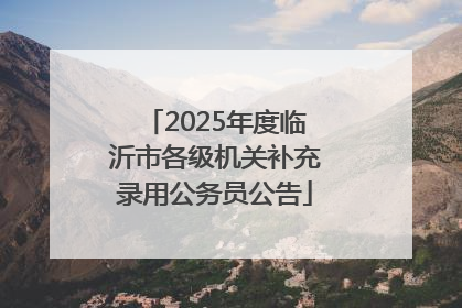 2025年度临沂市各级机关补充录用公务员公告