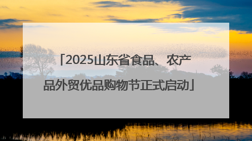 2025山东省食品、农产品外贸优品购物节正式启动