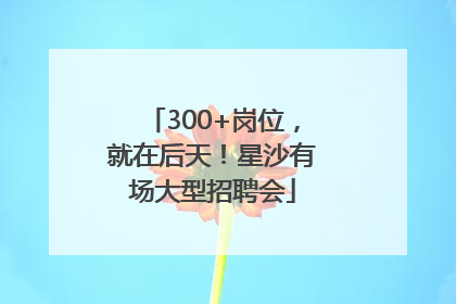 300+岗位，就在后天！星沙有场大型招聘会