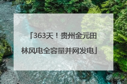 363天！贵州金元田林风电全容量并网发电