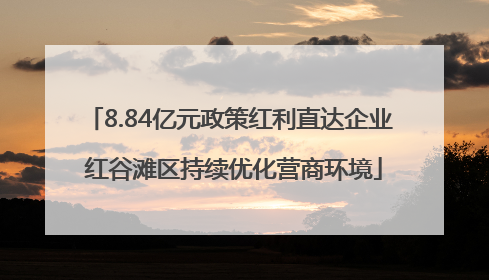 8.84亿元政策红利直达企业 红谷滩区持续优化营商环境